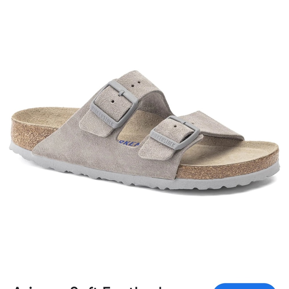 Birkenstock Gray Sandals with Adjustable Straps and Contoured Footbed